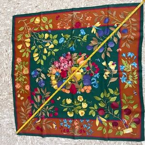 NOT FOR SALE!!
Gucci Floral Silk Scarf - Green and Orange